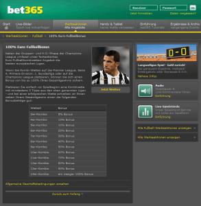 bet365 Kombibonus