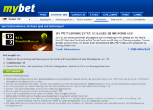 Mybet Tennis-Kombibonus