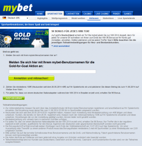 Mybet Bonus: Gold for Goal