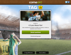 WM Bonus bei ComeOn