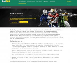 bet365 Kombi Bonus