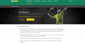 Bet365 Kombiwetten für Tennis.