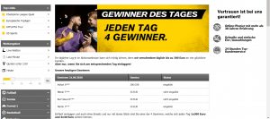 Interwetten Gewinner des Tages.