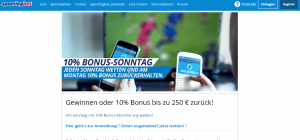 Sportingbet Sonntag-Bonus.