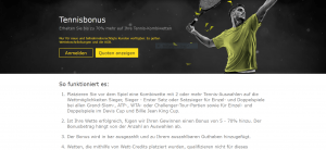 bet365 Tennis Kombi-Bonus.